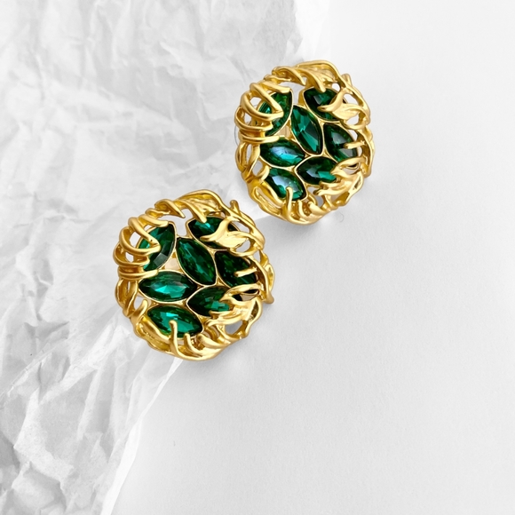 silverlià Vintage Exaggerated Retro Style Fashion Rhinestones Earrings - Picture 4 of 5